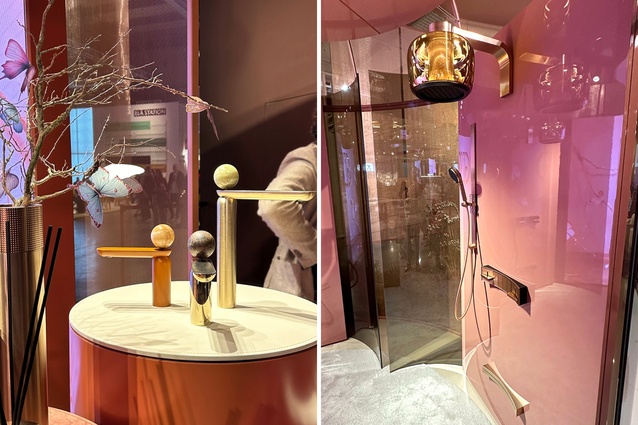 Opulent tapware from Gessi and a high-gloss Gessi shower.