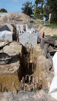 The start of the strip footings for the Living House MHU.