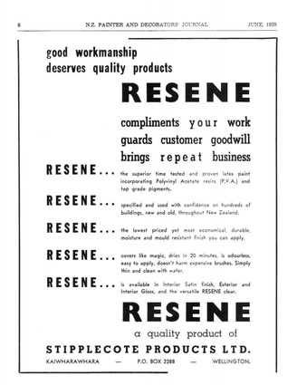 An advert from 1958, where the brief to the art department was: "Just be sure it mentions Resene".
