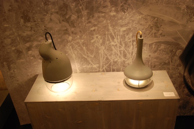 Free-standing lamps made from concrete by Concrete Home Design.