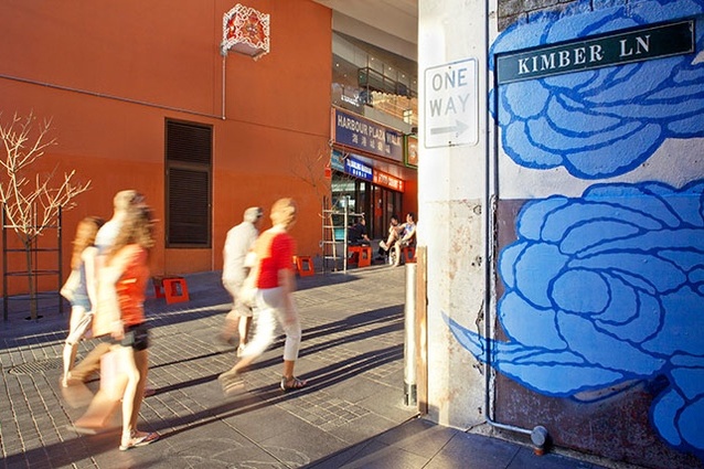 Jason Wing’s <em>Between Two Worlds</em> mural links Little Hay Street and Kimber Lane in Chinatown, Sydney.
