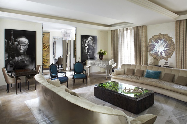 The living room of Stephanie Coutas’ Paris, France, home. 