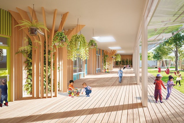 The new, light-filled Rainbow Street childcare centre in Brisbane, as imagined in VR.