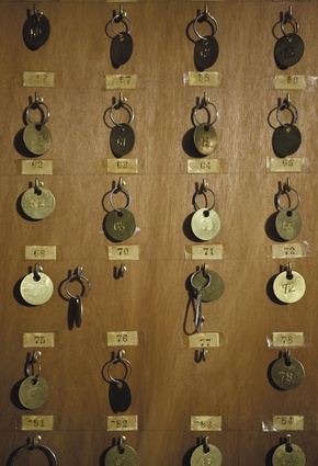 Among the treasures was this collection of PO Box keys, for boxes long gone.