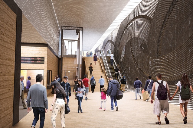 Proposed design for the Mt Eden City Rail Link (CRL) station.