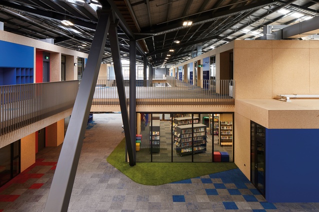 The library sits below a breakout space.