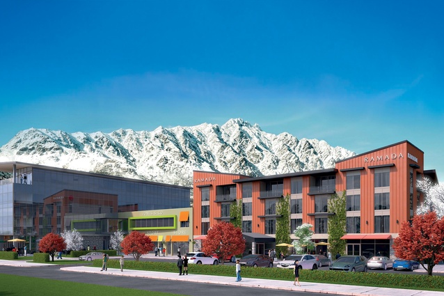 A render by Mason & Wales Architects of how the Ramada Remarkables hotel will look on completion.