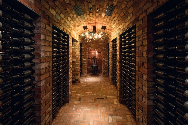 The wine library and Alibi bar use recycled bricks. 
