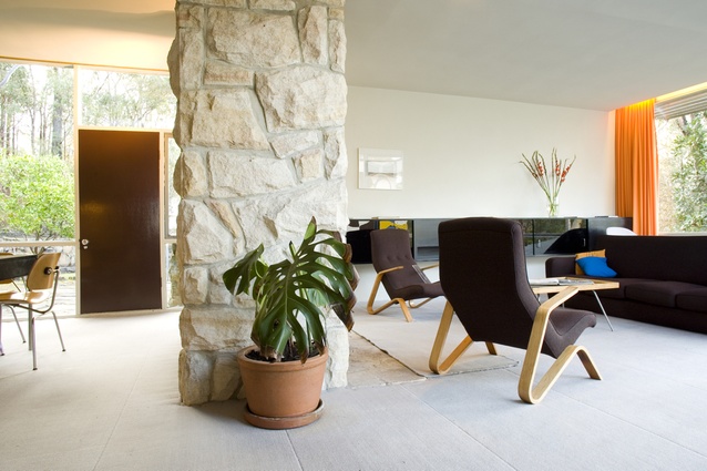 The living and dining areas in the Rose Seidler House.