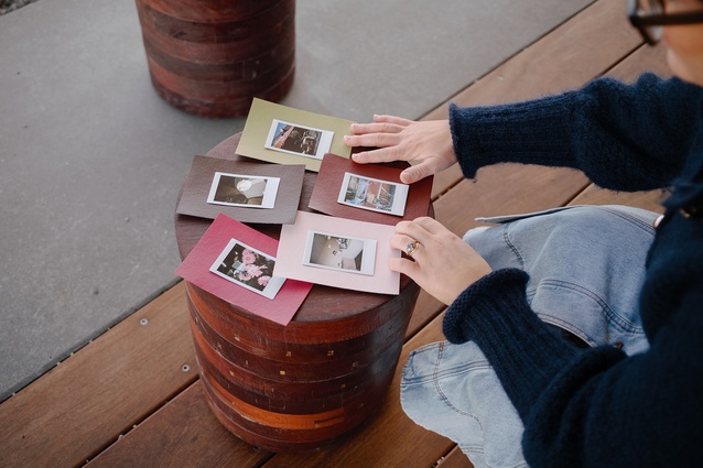 Charlotte’s moodboard, made up of a series of polaroid images.