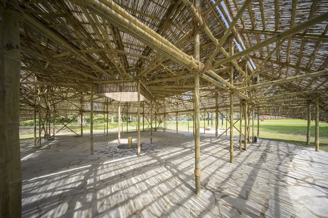 M Pavilion. According to Jain, the opening at the centre of the roof connects earth to sky, with the well below symbolising the importance of water to place and community.