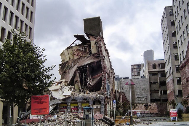 A collapsed building in central Christchurch.