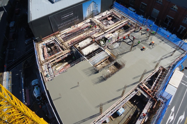 A birds-eye view of the site in progress. 