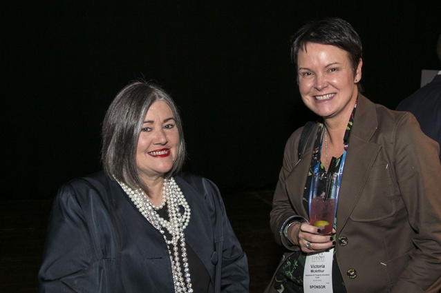 Denise L’Estrange-Corbet and a delegate enjoying the cocktail function at the CoreNet Symposium 2016.
 