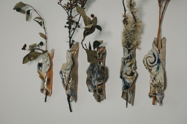 Whenua Vessels — UKU ceramic wall sculptures. Designed to hold foraged flora to create a tangible connection to place. Like all UKU objects these are handmade and unique.