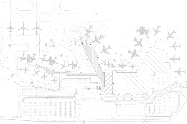 Floor plan of Wellington International Airport South Terminal Extension.