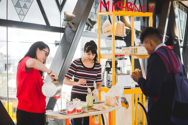 Part of the <Satellites</em> 2017 programme and a project that Micheal worked on was a mobile food cart for Miss Changy serving Malaysian breakfast.