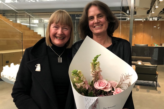 Lynda Simmons (right) has stepped down from her role as co-chair of Architecture + Women New Zealand and will be succeeded by Lindley Naismith (left).