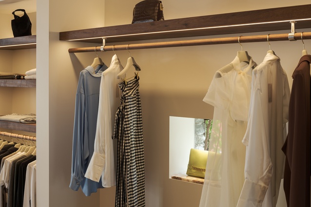 The original windows, now used to display products are a subtle and secret view into the shop, encouraging foot traffic. 