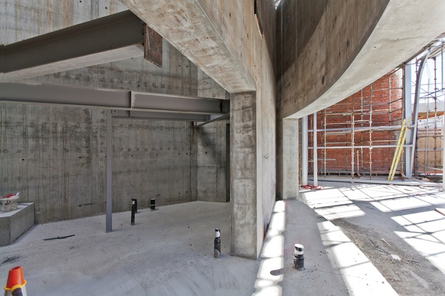 A special self-compacting concrete was used as a result of the extensive reinforcing throughout the structure.