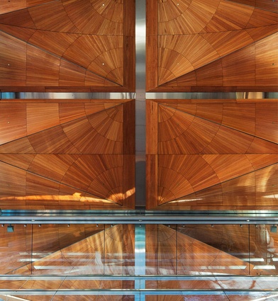 The ceilings of the canopies are assembled from carefully selected Kauri.