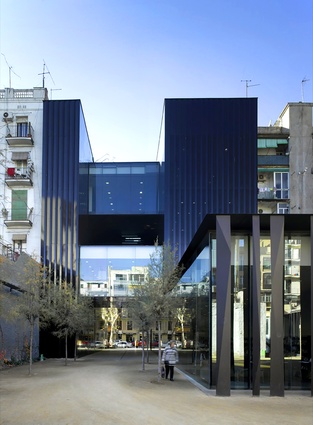 Sant Antoni – Joan Oliver Library, Senior Citizens Center and Cándida Pérez Gardens in  Barcelona, Spain by RCR Arquitectes (2007).