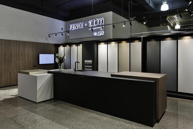 APT - Fenix Surfaces and Atim Mechanisms show space was created to be an interactive space for clients.
