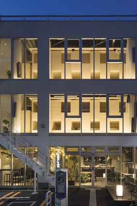 The exterior of Unplan hostel in Tokyo, designed by Aida Atelier.