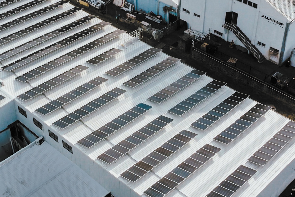 Allproof’s new solar panel install saves 50 tonnes of C02 every year