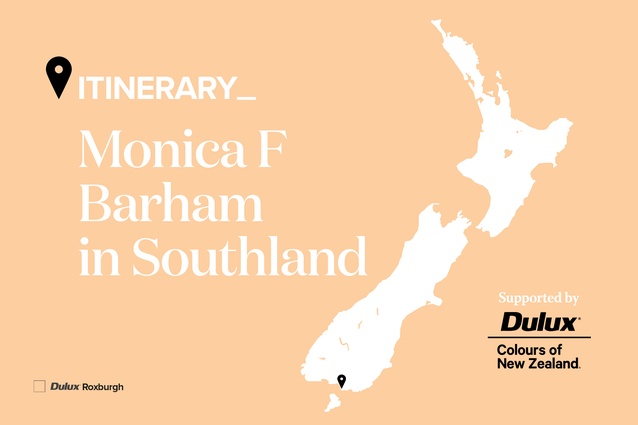 Itinerary: Monica F Barham. Featured is <a 
href="https://www.dulux.co.nz/colour/oranges/roxburgh/"><u>Dulux Roxburgh</u></a>, Dulux Colours of New Zealand.