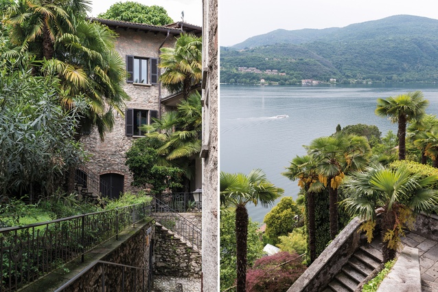 The house is centuries old and made from stone; the village is on the shores of Lake Lugano.