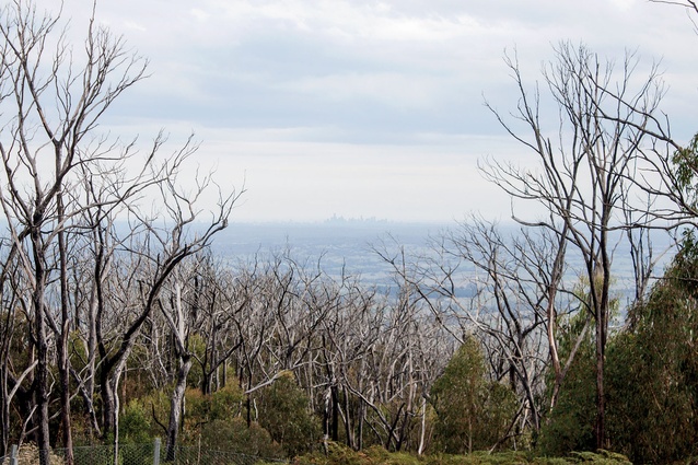 View from Mt Sugarloaf towards the metropolis of Melbourne. 