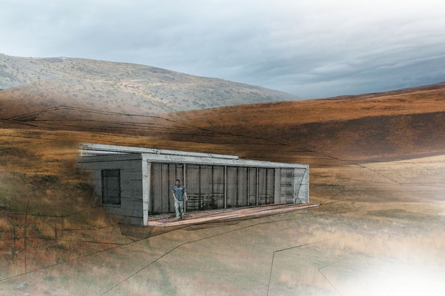 'Bunker' house in Central Otago - a subterranean tunnel links the house to a helicopter hangar.