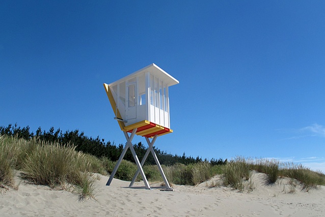 Architect David Hill also designed the Chair, the lifeguard tower at Woodend Beach (2010).
