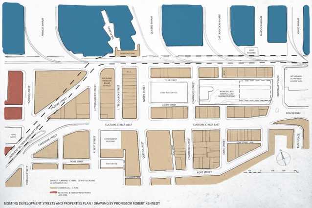 Existing development streets and properties plan.