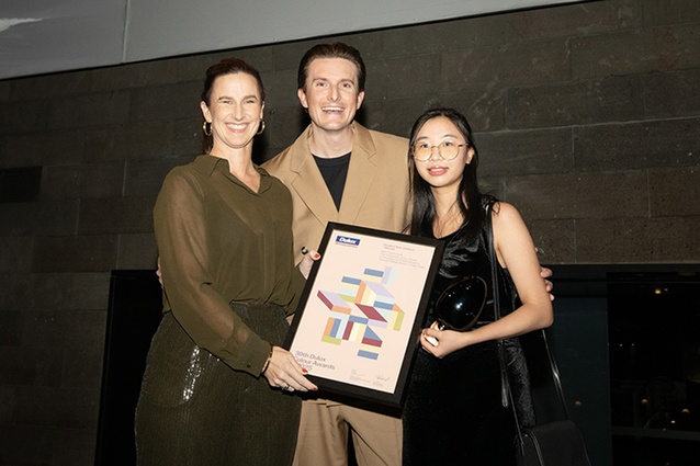 The 2025 Dulux Colour Awards New Zealand Student Winner: Pātaka Kōrero Fale O Tala A Storehouse Of Narratives In Samoa by Lalitpat Chomchoei of the University of Auckland.
