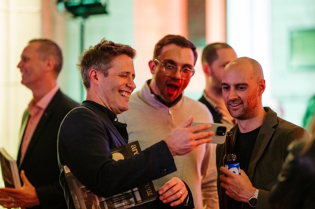 Harry Rowntree from Unispace (on left), finalists in the Workplace over 1000m<sup>2</sup> category.