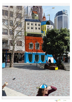 ‘Occupy the City’ sketch. Freyburg Place, Auckland.