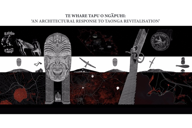Runner-up in the Conceptual category: <em>Te Whare Tapu o Ngapuhi: 'An Architectural Response to Taonga Revitalisation'</em> by Rameka Alexander-Tu'inukuafe.