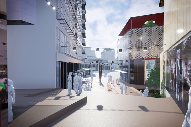 A render of Awa Lane in the proposed Civic Quarter.