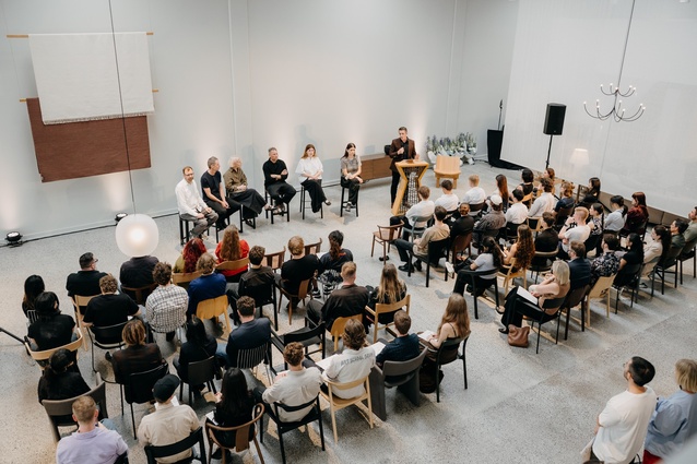 The mentor panel discussion at the Auckland Showcase held at Simon James Showroom.
