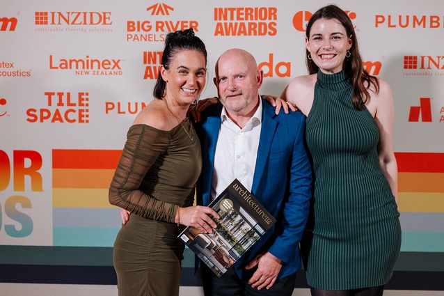 Karman Hoare, John Lawrence and Amanda Greenslade of Resene, founding Interior Awards sponsors.