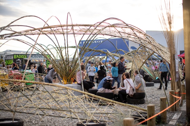 The University of Technology Sydney's <em>Form Follows Feast</em> used bamboo to create a pavilion for feasting and gathering.