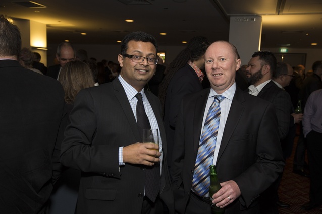 Samir Govind: structural engineer at Beca, Christchurch with Kerry Newell: technical director at AECOM, Auckland.
