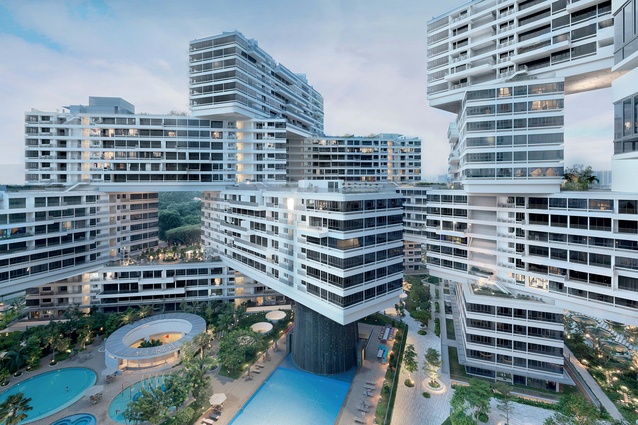 The winner of the WAF World Building of the Year 2015 is The Interlace, Singapore, by Ole Scheeren of OMA/Buro Ole Scheeren.
