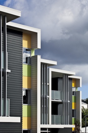 The Regent Park Apartments, designed for Wellington City Council City Housing, by Designgroup Stapleton Elliot. 