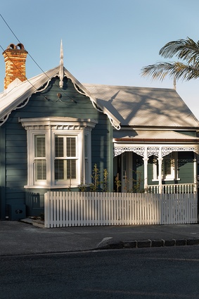 The striking new addition to the modest Victorian villa is barely discernible from the north-facing streetscape.