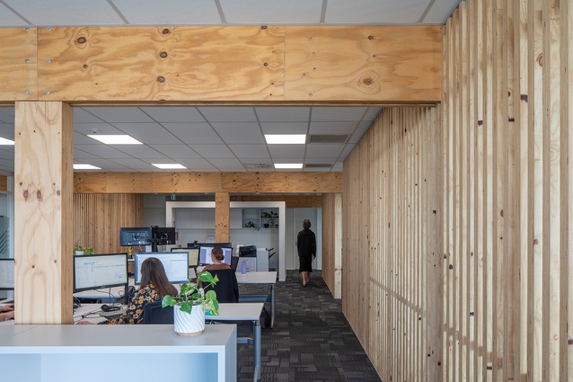 The second-floor tenancy with LVL posts and beams.