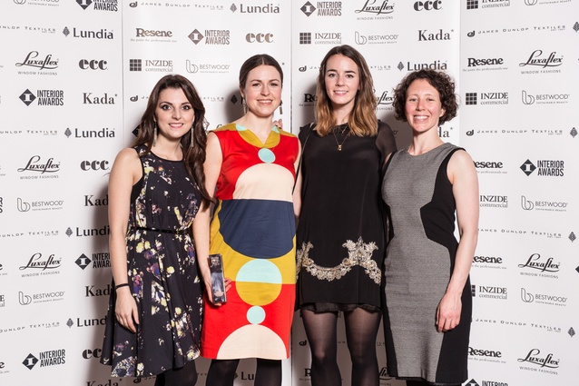 From left to right: Brunilda Brookes (Mode), Claire Natusch (Mitchell & Stout Architects), Clare Gallagher and Vanessa Mc Grath  (NZGBC).