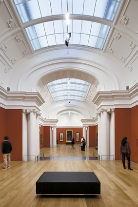 A glazed roof in the restored 1916 East Gallery brings light into the exhibition space.


